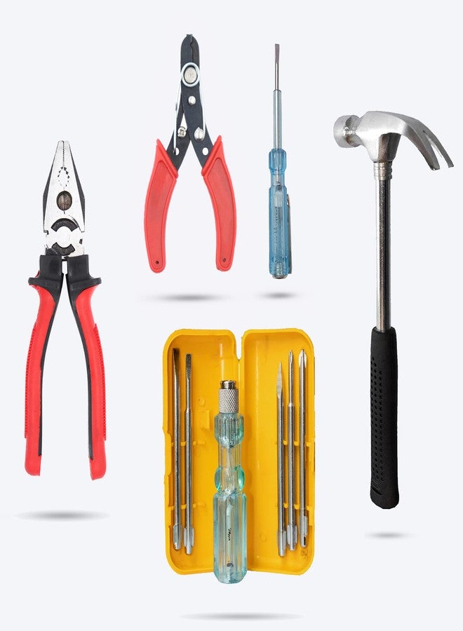 Hillgrove HGCM314M1 8"inch Heavy Duty Grip Combination Pilash Hand Tool Lineman Plier with Wire Cutter, Line Tester, Hammer and 5in1 Screwdriver - Image 1